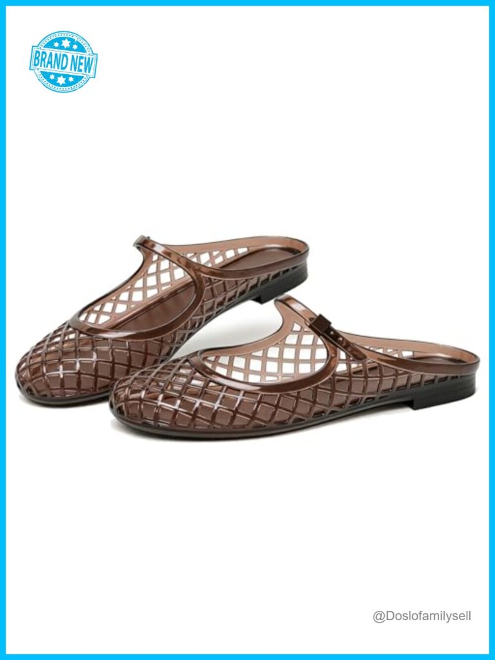 Jelly Mary Janes Flats Mesh Clear Slides Mules Buckle Women